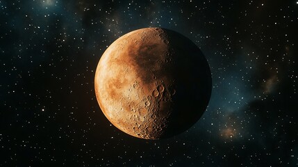 Wall Mural - Bright crescent moon glowing beautifully against vast starry sky high resolution picture
