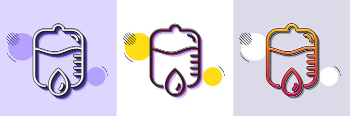 Wall Mural - medicine drop counter line icon. halftone dotted pattern. gradient icon with grain shadow. medical e