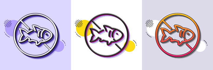 Wall Mural - stop fishing line icon. halftone dotted pattern. gradient icon with grain shadow. fish catching forb