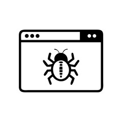 Bug in a web page, indicating software error or vulnerability issue