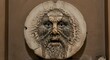 © Sisi - Detailed view of the ancient stone face sculpture displaying intricate carved features inside a