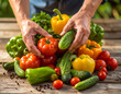 © Lika - hand holding a basket of vegetables