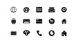 © mochalfin - Set of black icons on a white background.  Simple design