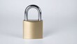 © Amelia - Brass Padlock on grey Background.