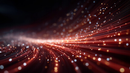 Wall Mural - digital symphony: a vibrant display of luminous lines and particles cascade across the scene, a dazz
