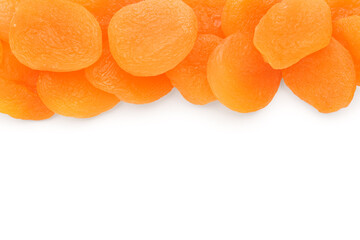 Wall Mural - tasty dried apricots on white background