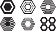 © NOOR - Collection of Hexagon Shape Variations on Transparent Background for Creative Projects