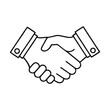 © JimzStd - Handshake icon. Outline vector symbol of business partnership, agreement, or greeting.