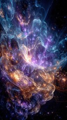 Wall Mural - Colorful Digital Space Nebula