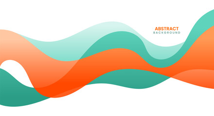 Wall Mural - Green and orange creative wave business banner background