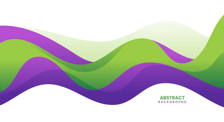 Wall Mural - Purple and green creative wave business banner background