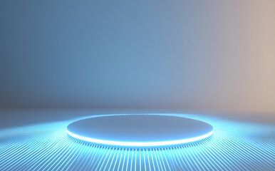 Wall Mural - abstract neon circle stage