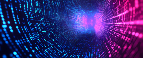 Wall Mural - Digital Tunnel of Binary Code
