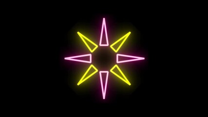 Wall Mural - abstract glow neon retro style 80s-90s minimalist pattern sun shape geometric memphis design backgro