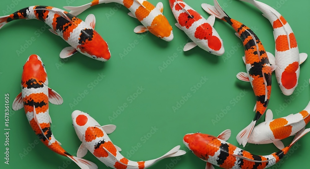 9 lucky vibrant koi symbolizing longevity, eternal love, good fortune ...