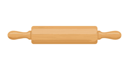 Classic wooden rolling pin perfect for culinary creations and baking adventures in kitchen tool illustration