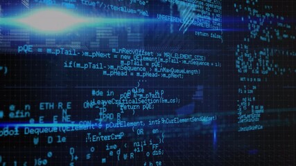 Wall Mural - Animation of data processing over lights in digital space