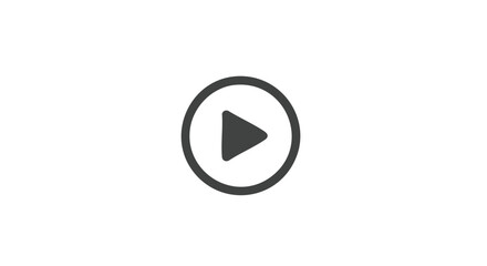 Sleek minimalistic media button presenting play symbol for digital content streaming and video playback applications or modern design interfaces