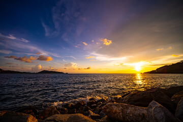 Wall Mural - Beautiful sunset or sunrise clouds background,Sky nature composition,Amazing natural clouds sky background