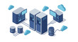 © Ophelia - Isometric data center with cloud servers and storage units