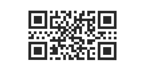 A clean modern dark gray qr code graphic with a simple minimalist design on a black background