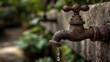 © tias - Rusty faucet dripping water outdoors