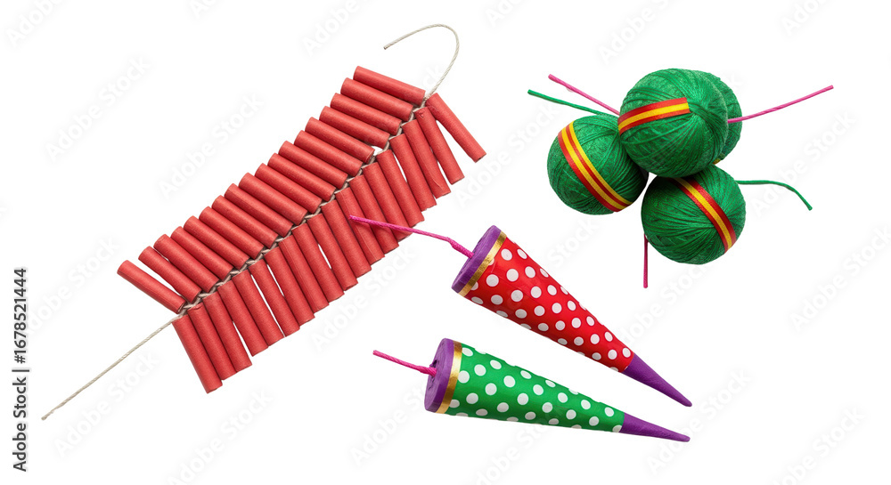 Assorted colorful firecrackers for festive celebrations isolated PNG ...