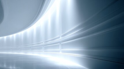 Wall Mural - this image showcases a futuristic hallway with smooth curves and soft lighting. the sleek design giv