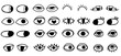 © Alina Nikitaeva - cute eyes doodle sketches design art n simple style cute vector face elements ideal for presentation, comic books, articles. retro funny set.