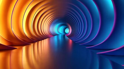Abstract Colorful Tunnel Orange Purple and Blue Gradient.