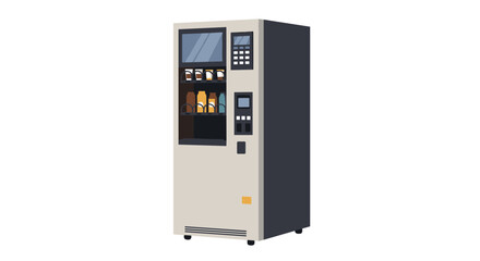 Modern beverage vending machine with digital screen and keypad