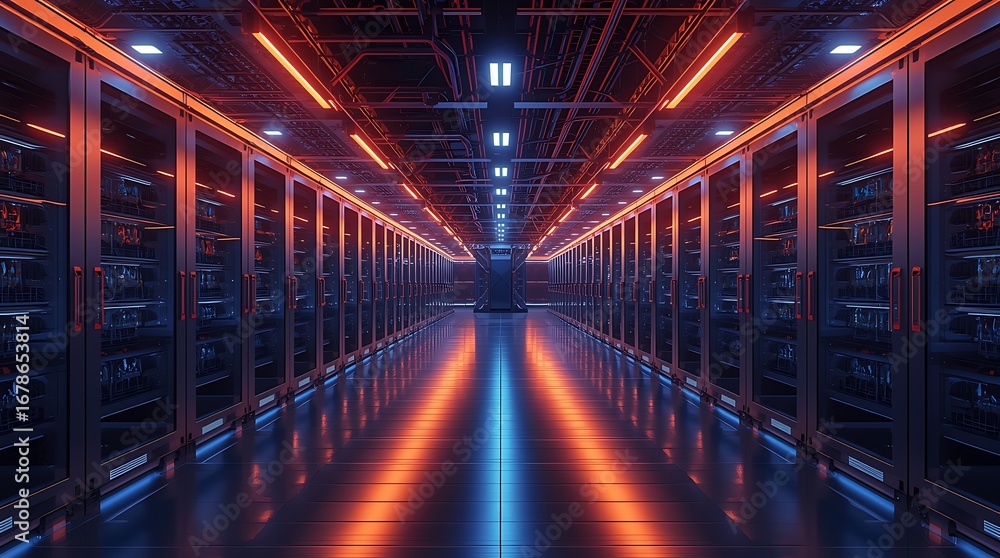 Stock-Illustration „Modular Data Center Design, Rows of Prefabricated ...
