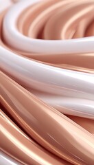 Canvas Print - abstract swirls in peach and cream with soft candy-like textures and modern design elements