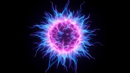 Wall Mural - Pulsating Energy Orb. Rays radiate outwards from bright center on black. Sci-fi or medical use