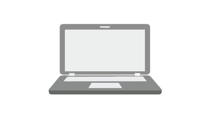 Sleek minimalistic laptop illustration on a plain background showcasing technological equipment for digital communication and computing processes