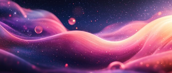 Wall Mural - Abstract Pink and Purple Swirling Light with Glitter