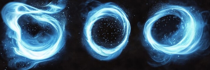 Wall Mural - Ethereal Blue Energy Portal with Spirals, Enchanting Digital Art Concept for Futuristic Realms