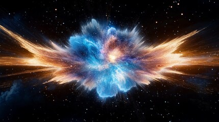 Wall Mural - Cosmic Collision An Abstract Explosion of Energy with Dynamic Visual Texture and Light Burst