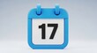 © J.G Studio - A blue calendar icon displaying the date seventeen against a light gray background