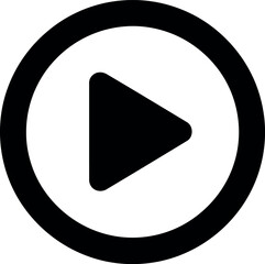 Minimalist play button icon digital graphic media player symbol for online video content and digital interface design vector
