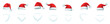 © dariachekman - Set of Santa Claus hats. Red Santa hats with beard and mustache. Vector
