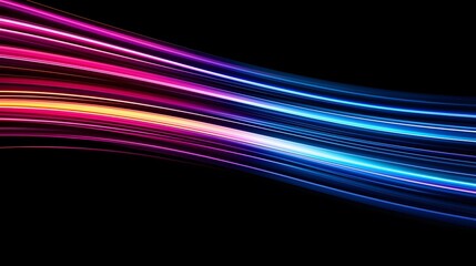 Wall Mural - this image features multiple vibrant, curving light streaks, transitioning from warm hues like pink 