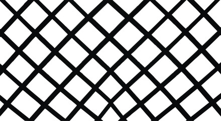 Abstract geometric pattern featuring a repeating diamond or rhombus grid in black lines against a white background.