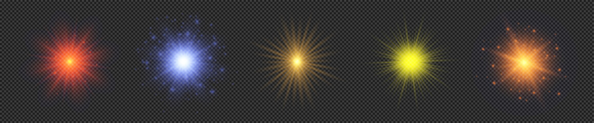 Wall Mural - set of light effects of lens flares