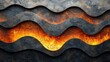 © deounix - Abstract wavy metal texture with glowing lava elemens, creating a striking visal contrast ideal for moden design and industrial thmes.