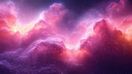 Wall Mural - vibrant cosmic clouds in shades of pink and purple, reating a dreamy celestialscene perfect for scie