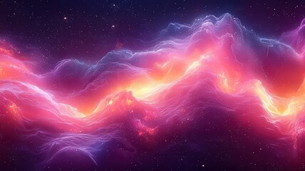 Wall Mural - vibrant cosmic nebula with swirling pink and purple louds, evoking a sense of onder and exploration 