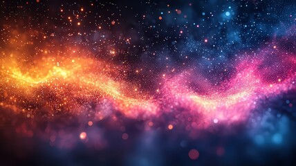 Wall Mural - vibrant cosmic nebula with swirling colors of orange pink, and blue, creating mesmerizing backdrop f
