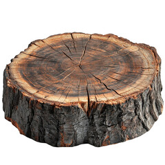 Cross section of a tree trunk showing rings and bark texture a natural wood slice