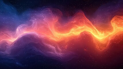 Wall Mural - vibrant cosmic nebula with swirling orange and purpl hues, evoking a sense of onder and exploration 
